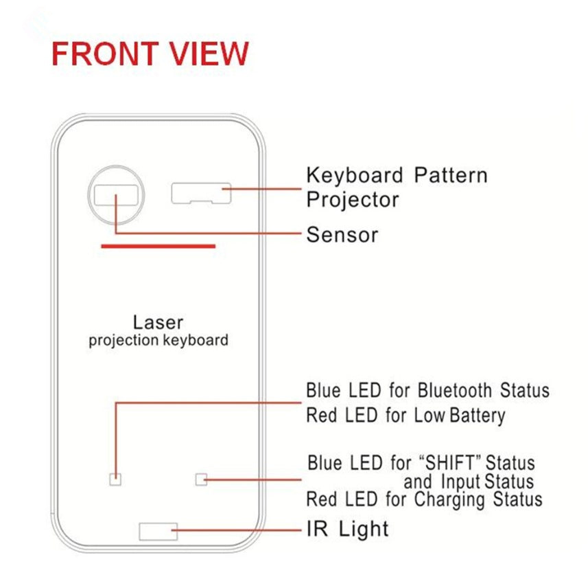 Clavier Laser virtuel Bluetooth projecteur sans fil clavier de téléphone pour ordinateur portable avec fonction de souris